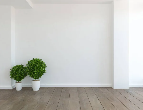 Białe Minimalistyczne Wnętrze Pokoju Domowe Nordyckie Wnętrze Ilustracja — Zdjęcie stockowe