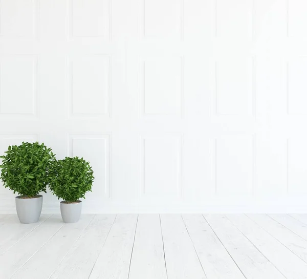 White Minimalist Room Interior Home Nordic Interior Illustration — Stock Photo, Image