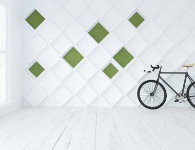 bir bisiklet ile modern iç tasarım