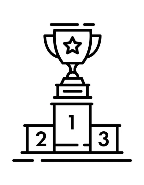 Icono Línea Trofeos Podio — Vector de stock