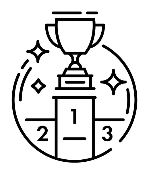 Monocolor Icon Cup Podium — Stock Vector