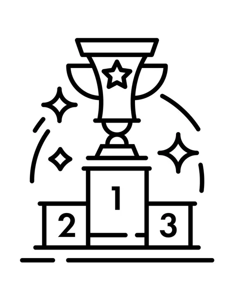 Icono Línea Trofeos Podio — Vector de stock