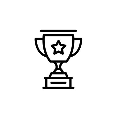Siyah simge satır trophy Kupası, vektör çizim