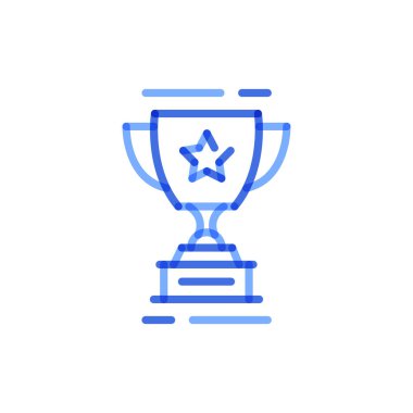 Mavi kutsal kişilerin resmi satır trophy Kupası, vektör çizim