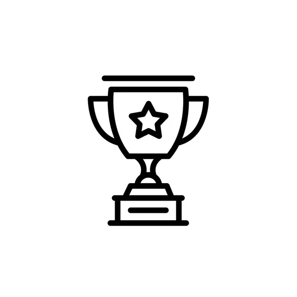 Zwarte Pictogram Lijn Trofee Cup Vectorillustratie — Stockvector