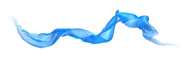 Tecido ondulado azul voador. Renderização 3d — Fotografia de Stock