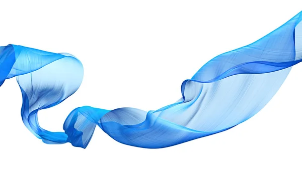 Abstracto que fluye satén azul, ilustración 3d — Foto de Stock