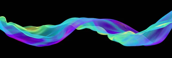 O fluxo dinâmico da onda da cor brilhante, 3D rende — Fotografia de Stock