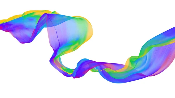 Obarvit dynamický tok vln na bílém pozadí 3D vykreslení — Stock fotografie
