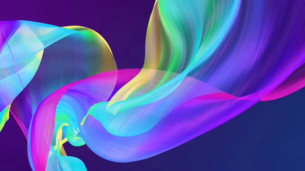 Tessuto che scorre ondulato, Tessuto volante di seta ondulante, rendering 3d — Foto Stock
