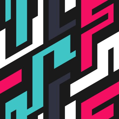 Soyut geometrik renkli desen. Sorunsuz vektör arka plan. Vektör çizim