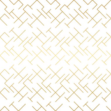 Altın doku. Kesintisiz geometrik desen. Altın arka plan. Vektör seamless modeli. Rhombus ve düğümleri ile geometrik arka plan. Soyut geometrik desen.