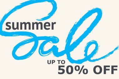 Satış banner şablon tasarımı. El yazısı Satılık. Vektör çizim