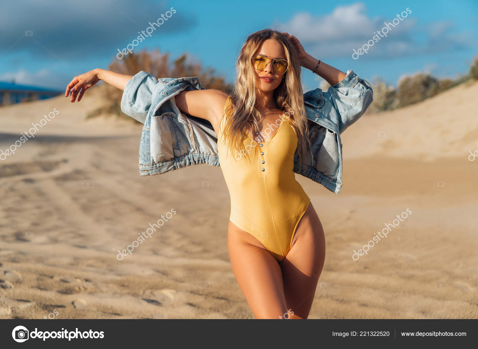Blonde Bikini Model stock photo. Image of pretty, happiness - 40450148