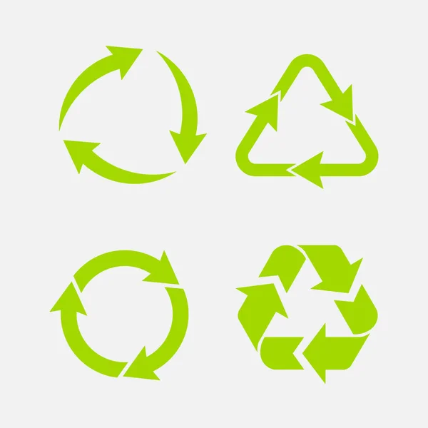 Símbolo de reciclaje de fondos ecológicamente puros, conjunto de flechas — Vector de stock