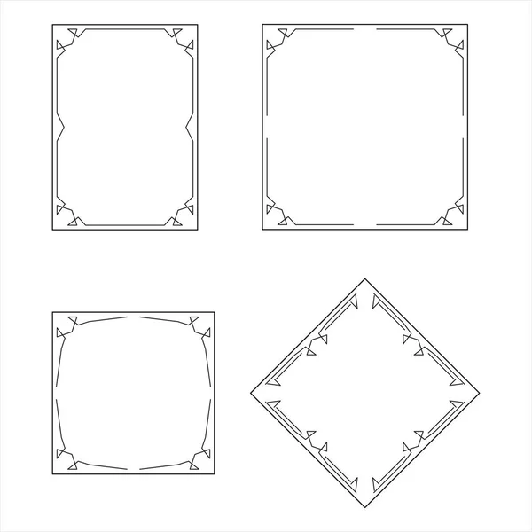 Quadro conjunto, quadro decorativo ornamental — Vetor de Stock