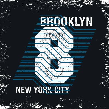 New York tipografi, t-shirt brooklyn, tasarım grafik