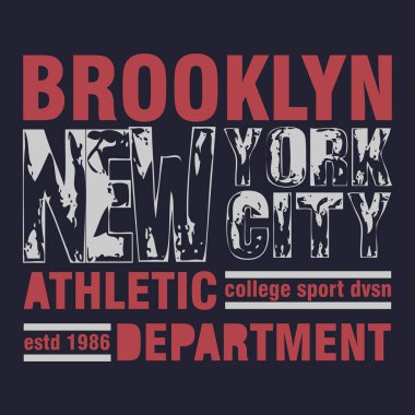 New York tipografi, t-shirt brooklyn, tasarım grafik