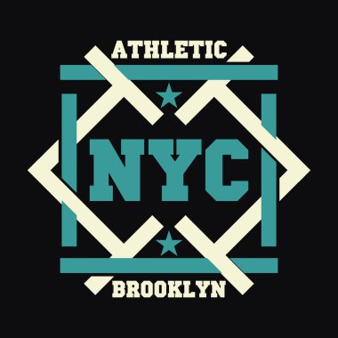 New York tipografi, t-shirt brooklyn, tasarım grafik
