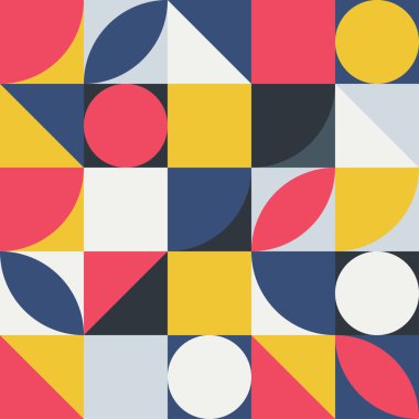 Geometrik soyut arkaplan, poster tasarımı, karmaşık geometrik formda basit şekiller, illüstrasyon