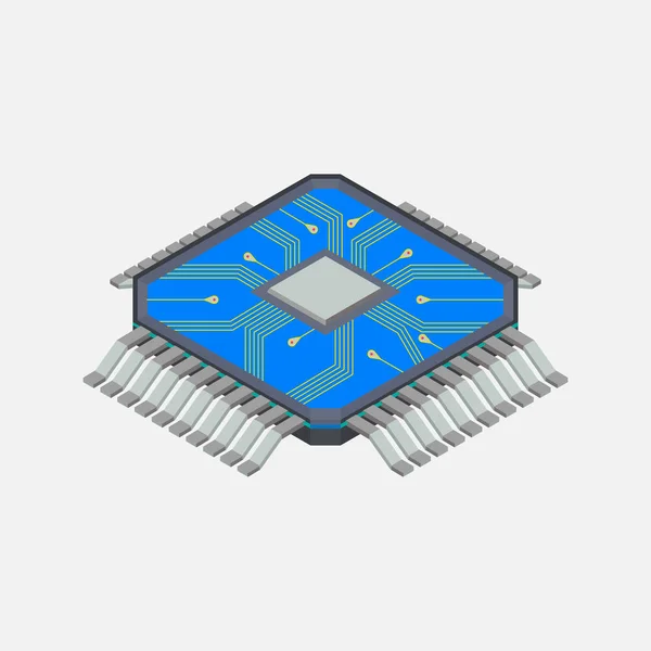 Microchip Microplaqueta Computador Eletrônica Estilo Liso Imagem — Fotografia de Stock