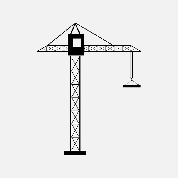 Silhouette Construction Crane Construction Buildings Icon Cranes Tower Cranes Fully — Stockfoto