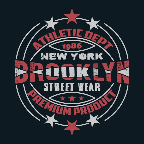 ニューヨークのタイポグラフィ Tシャツブルックリン デザイングラフィック 印刷マンニューヨーク オリジナルデザインの服 — ストック写真