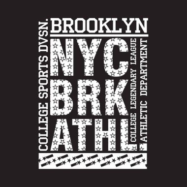 New York tipografisi, tişört Brooklyn, tasarım grafikleri, matbaacı NYC, orijinal tasarım giysileri.