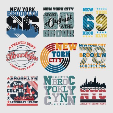 ayarla New York tipografi, t-shirt nyc, adam Nyc, baskı tasarım grafik, özgün tasarım giyim