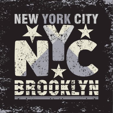 t-shirt New York Brooklyn, spor giyim, spor tipografi amblemi, t-shirt damga grafik, vintage tee baskı, atletik giyim tasarım