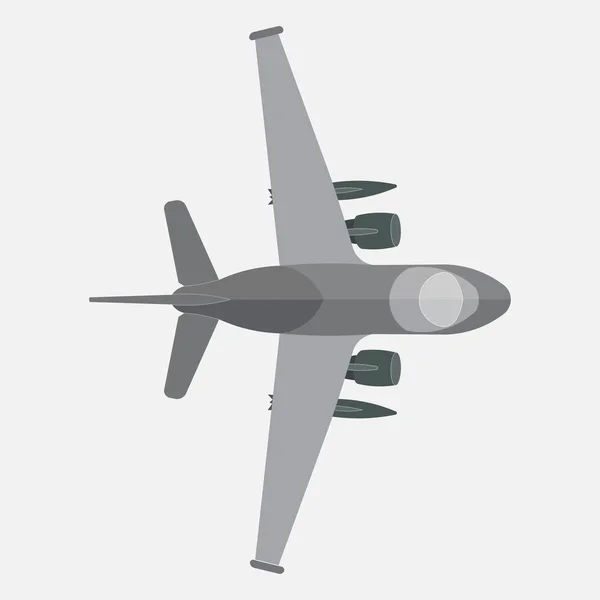 Flygplan Fighter Badge Flygplan Siluett Ovan Platt Stil Bild — Stockfoto