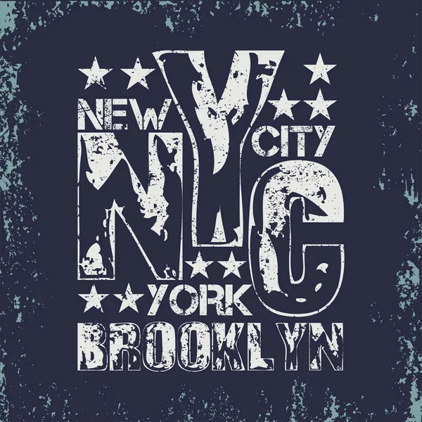 Tipografía Nueva York Camiseta Brooklyn Diseño Gráfico Imprenta Nyc Ropa — Foto de Stock