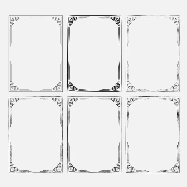 Set Frame Image Moldura Decorativa Ornamental Quadro Abstrato Esportes Rmblem — Vetor de Stock