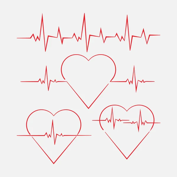 Szív Cardiogram Pulzus Cardiogram Mérés Orvostudomány Vektor Kép — Stock Vector
