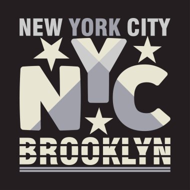 t-shirt New York Brooklyn, spor giyim, spor tipografi amblemi, t-shirt damga grafik, vintage tee baskı, atletik giyim tasarım