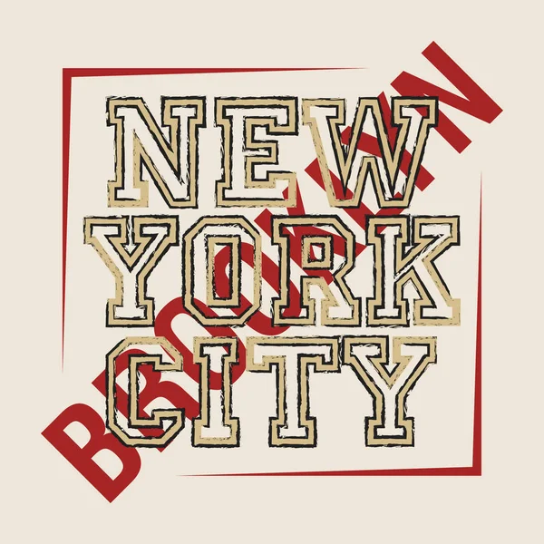 ベクトル イラスト ニューヨーク市ブルックリン タイポグラフィ グラフィック シャツ ポスター バナー チラシ はがき — ストックベクタ