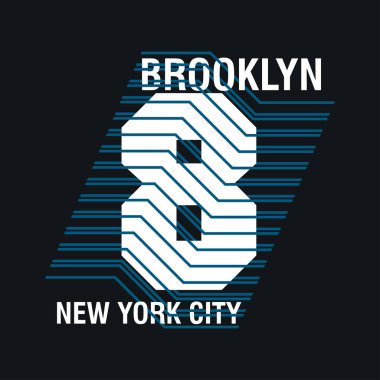 New York tipografi, t-shirt Brooklyn, tasarım grafik, baskı adam Nyc, özgün tasarım giyim, giyim grafik tasarım