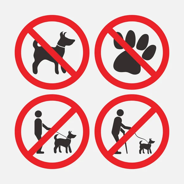 Prohibiting Signs Dog Walking Dogs Dogs Enter Vector Image — Stock Vector