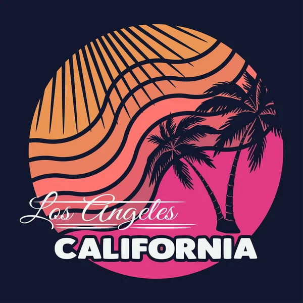 Los Angeles Typografi Sport California Shirt Emblem Vektorgrafik Tappning Idrotten — Stock vektor