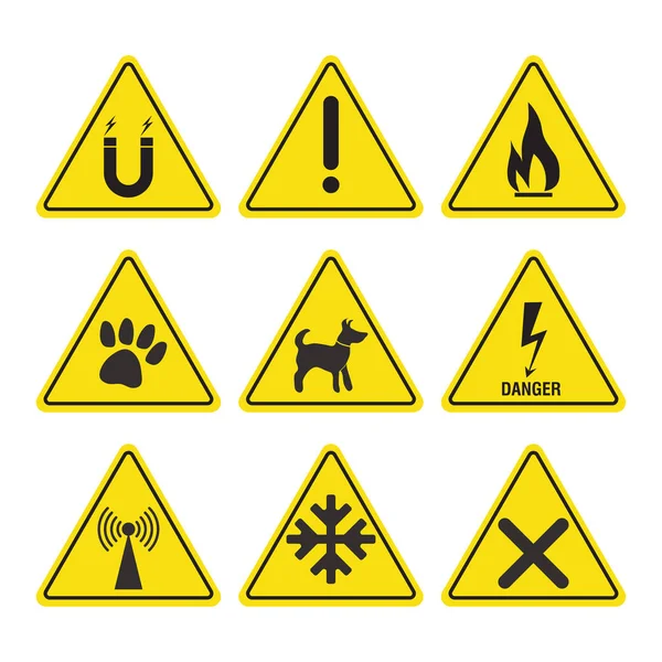 Signes Avant Coureurs Danger Lieux Situations Dangereux Image Vectorielle — Image vectorielle