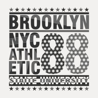 New York tipografi, t-shirt Brooklyn, tasarım grafik, baskı adam Nyc, özgün tasarım giyim, giyim grafik tasarım