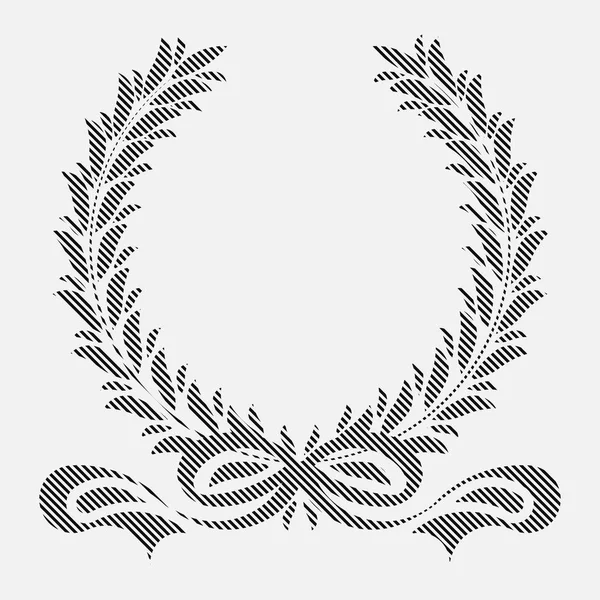 Иконка Лавровый Венок Пятна Дизайн Векторная Иллюстрация Черный — стоковый вектор