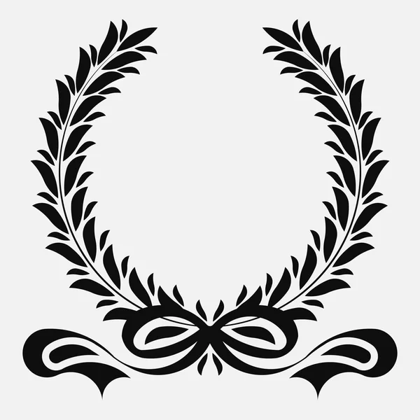 Icon Laurel Wreath Spotrs Design Vector Illustration Black — Stock Vector