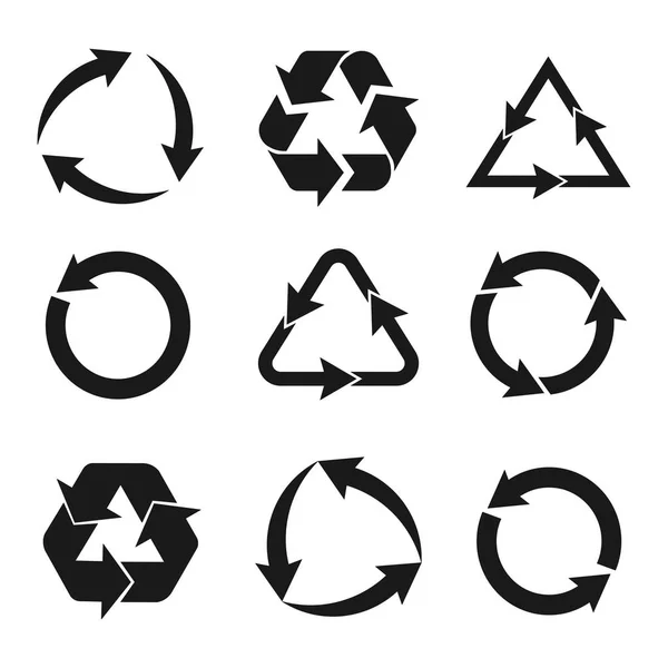 recycling symbol of ecologically pure funds, set of arrows, green vector collection vector image