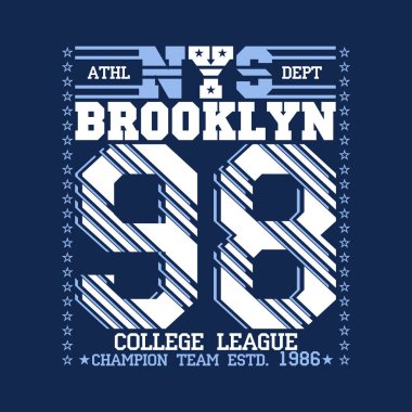 New York tipografi, t-shirt Brooklyn, tasarım grafik, baskı adam Nyc, özgün tasarım giyim, giyim grafik tasarım