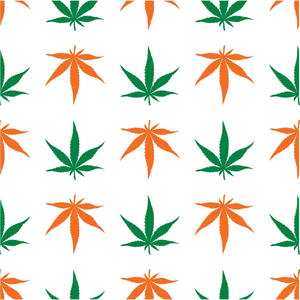Cannabis laat naadloze textuur, gelegaliseerde cultuur, design elem — Stockvector