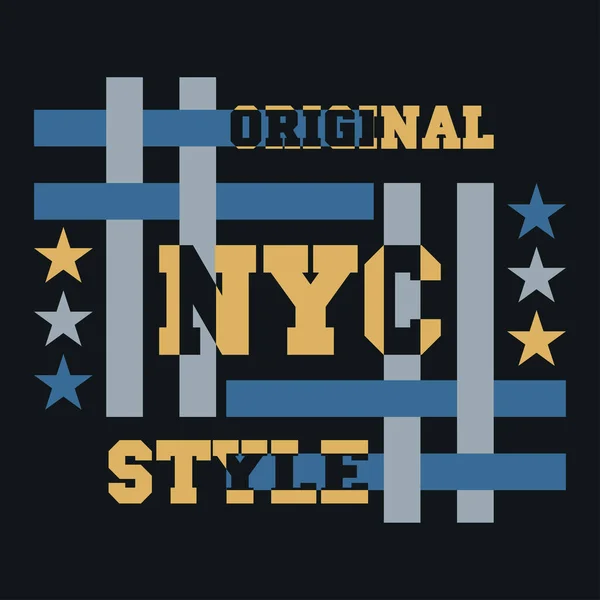 Tシャツ｜nyc, New Yorkタイポグラフィ,印刷マンニューヨーク,デザイングラフィック — ストックベクタ