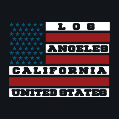 Los Ageles, California Amerikan bayrağı taşıyan bir matbaa, gömlek modası