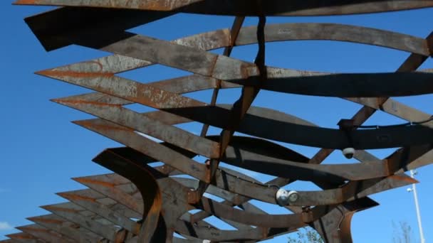 Abstract Architectural Metal Design Sky — Stock Video