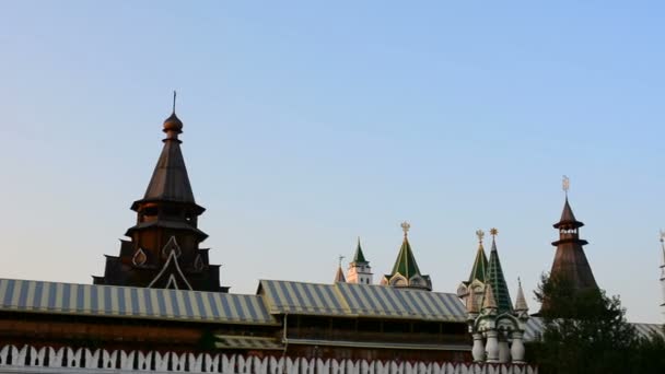 Izmailovsky Kremlin Kremlin Izmailovo Moskova Rusya Müzeler Fuarlar Marketler Dahil — Stok video